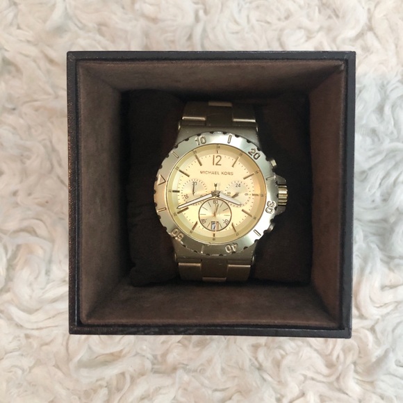 Michael Kors Jewelry - Michael Kors Solid Gold Watch w/ Case